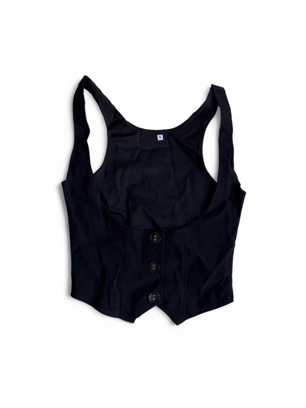 gothic black button vest